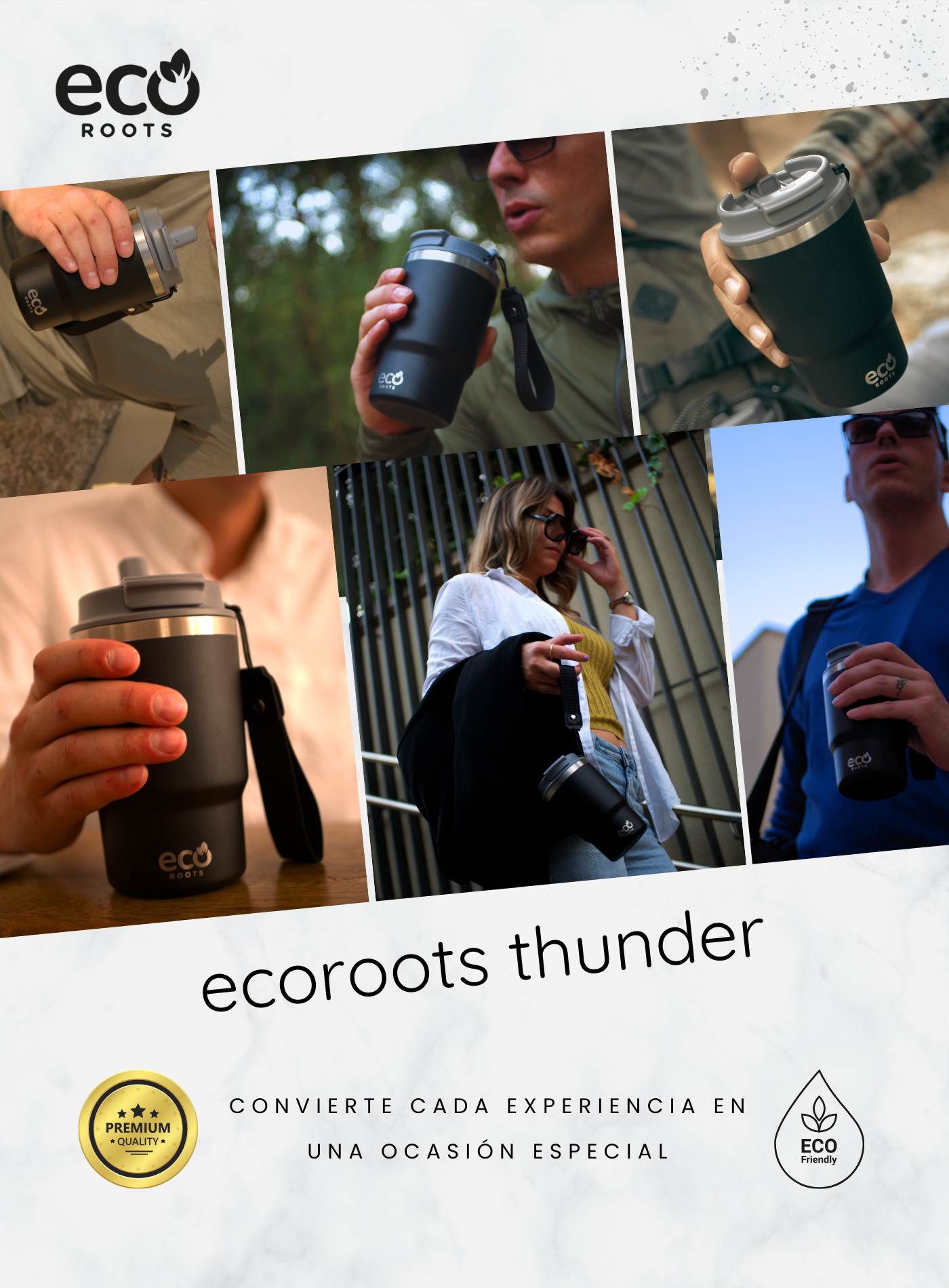 ECOROOTS I Thunder Outdoor I Termo I Vaso térmico I Negro Antracita I 470 ml 🛒 (PRÓXIMAMENTE)