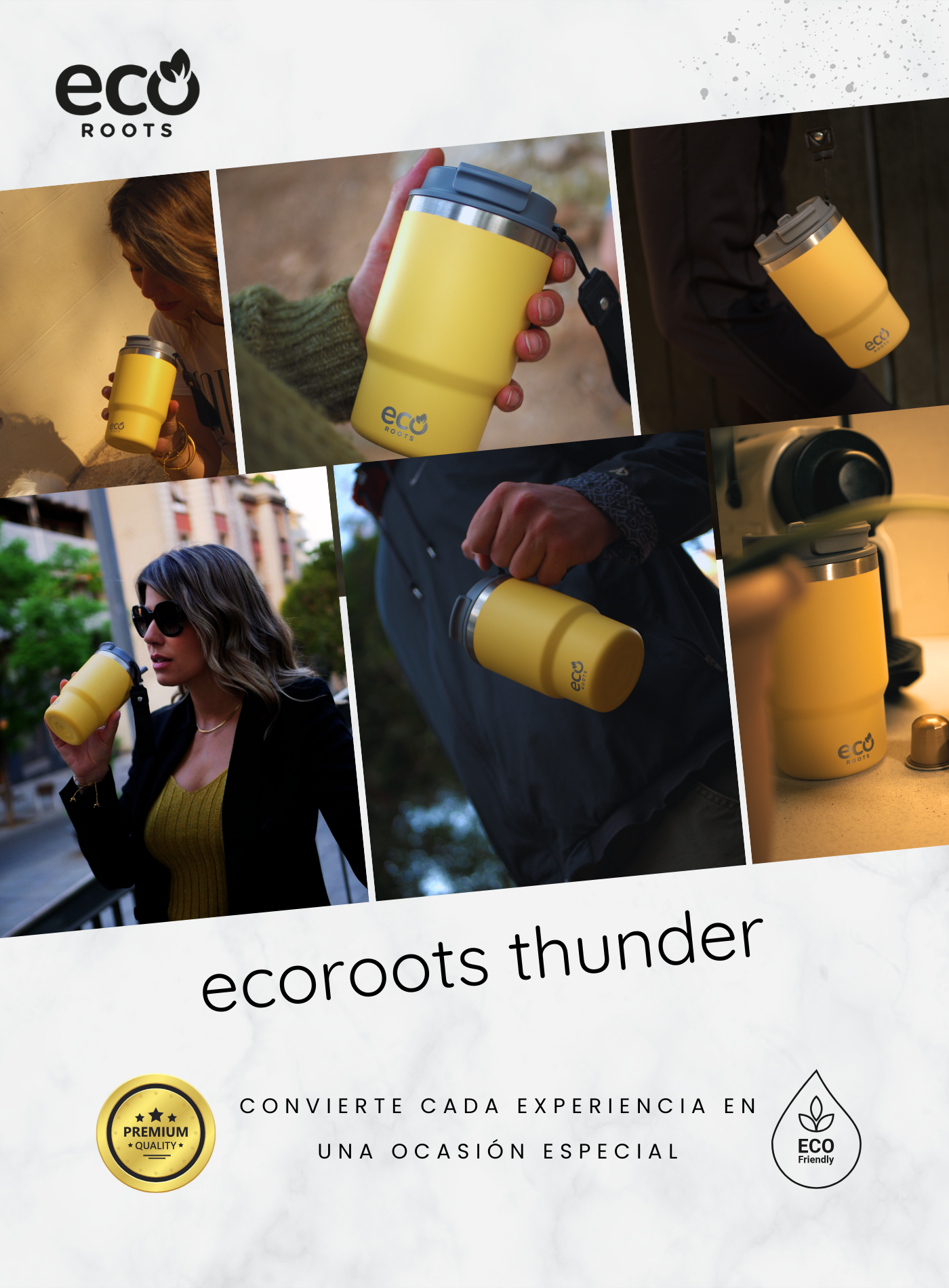 ECOROOTS I Thunder Outdoor I Termo I Vaso térmico I Amarillo Piña I 470 ml 🛒 (PRÓXIMAMENTE)