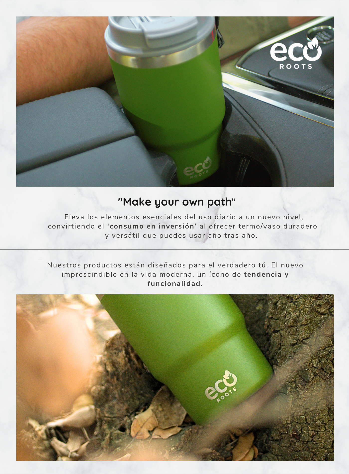 ECOROOTS I Thunder Outdoor I Termo I Vaso térmico I Verde Clover I 470 ml 🛒 (PRÓXIMAMENTE)