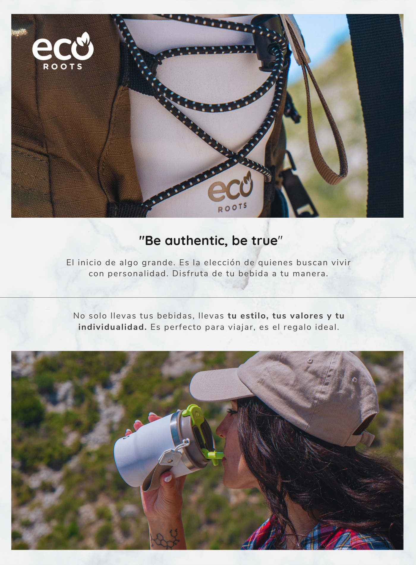 ECOROOTS I Evergreen Lifestyle I Termo I Vaso térmico I Blanco Marfil I 360 ml