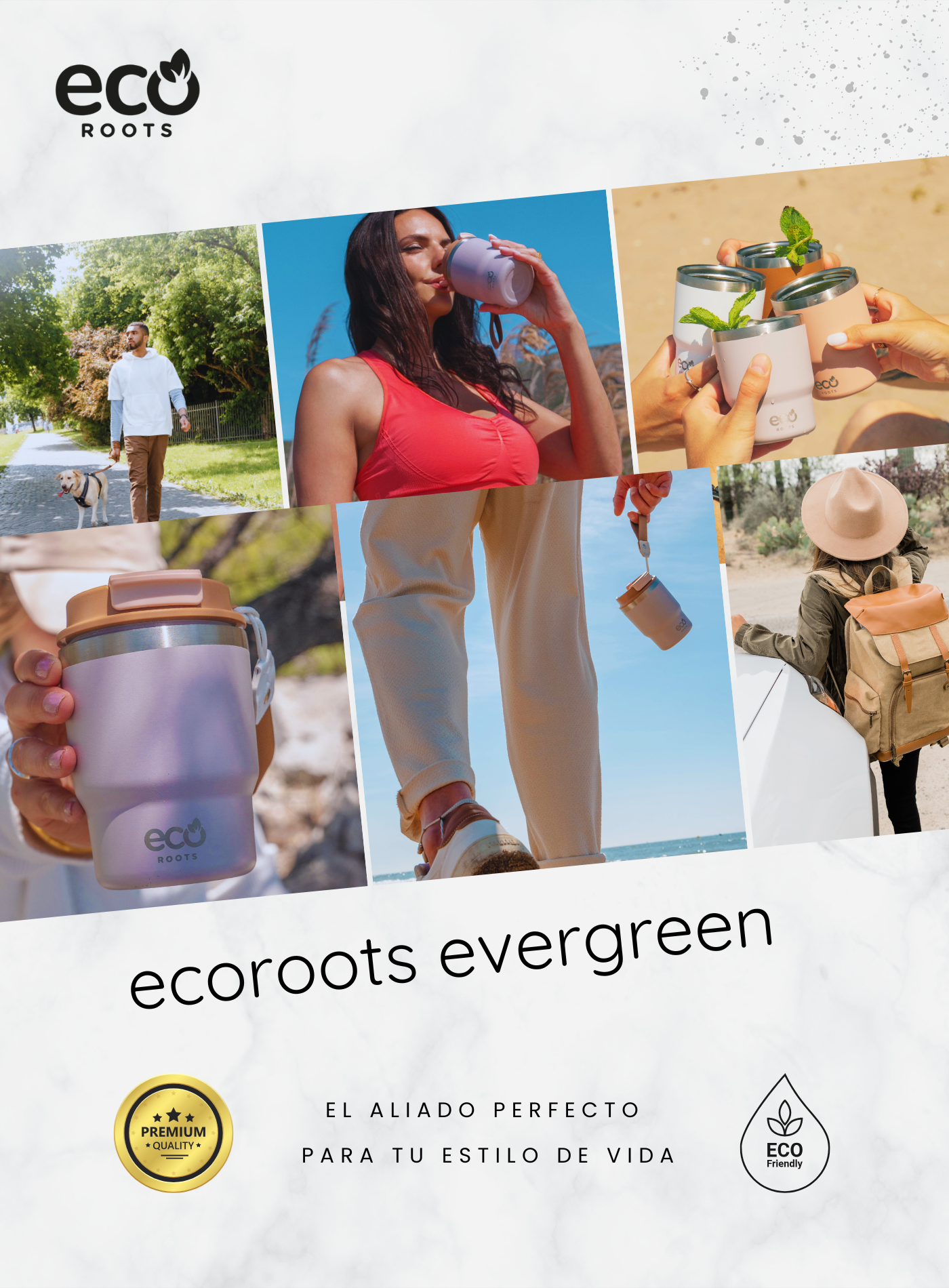 ECOROOTS I Evergreen Lifestyle I Termo I Vaso térmico I Lila Lavanda I 360 ml