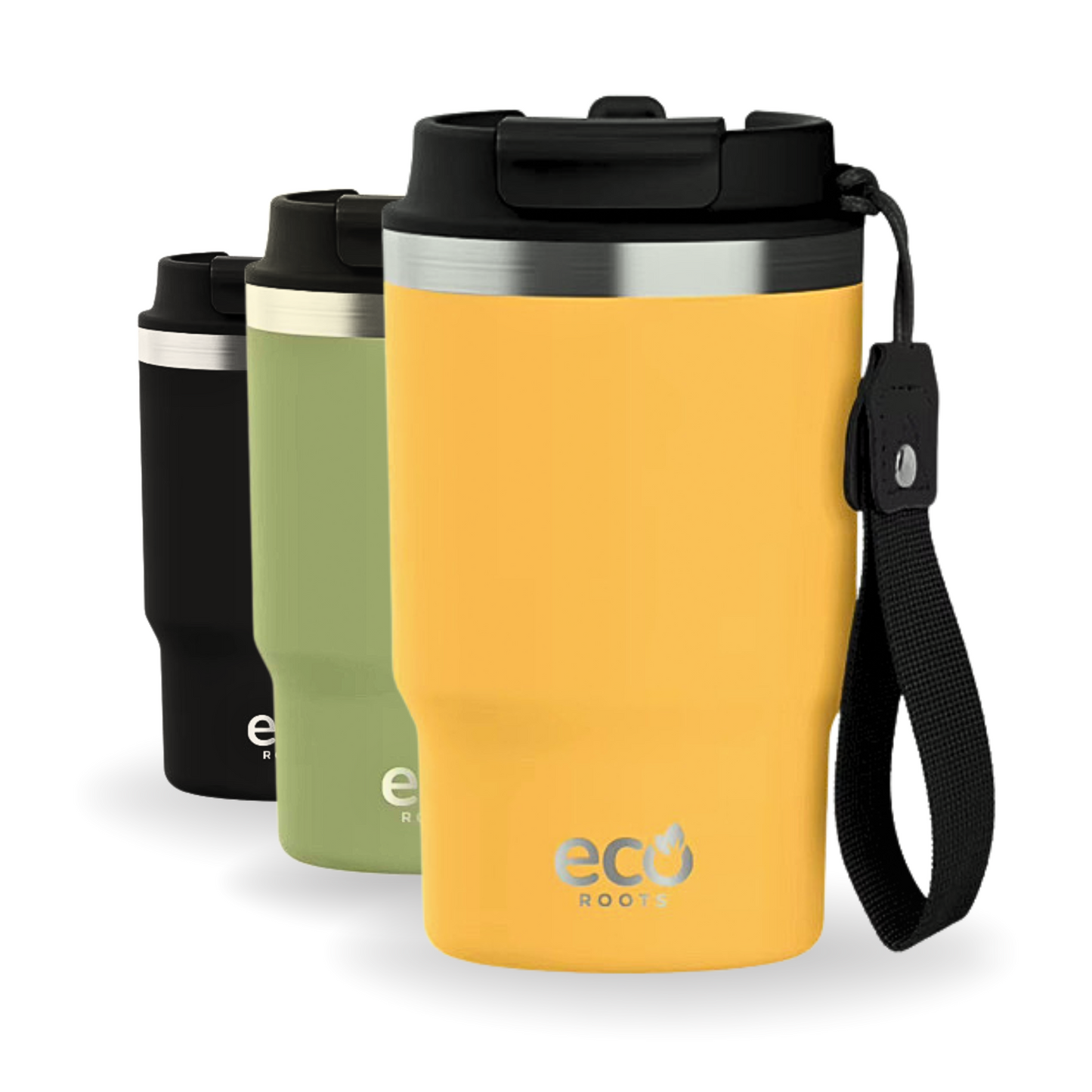 ECOROOTS Thunder I Termo 470 ml I Vaso térmico (Amarilla Piña)