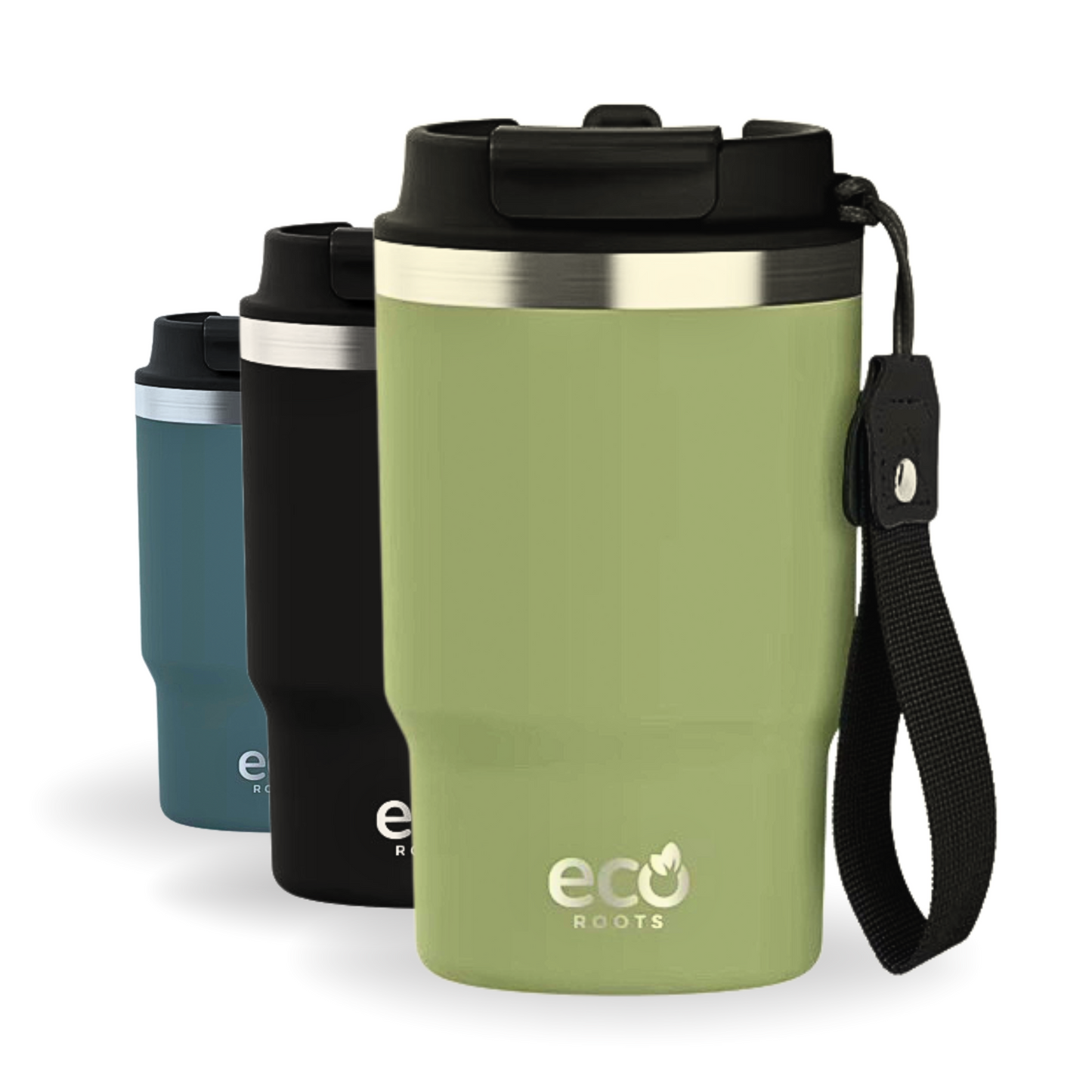 ECOROOTS Thunder I Termo 470 ml I Vaso térmico (Verde Army)
