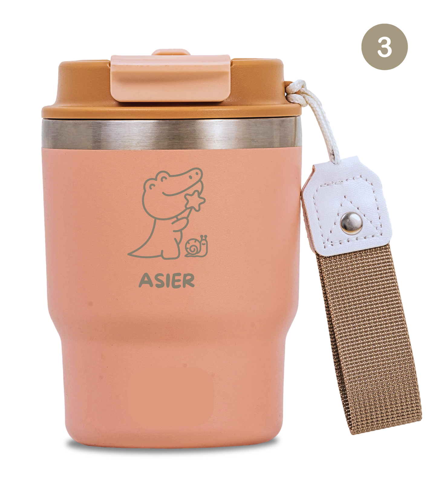 Termo Infantil 360 ml Personalizable | Rosa Quartz | Grabado Láser | ECOROOTS Kids