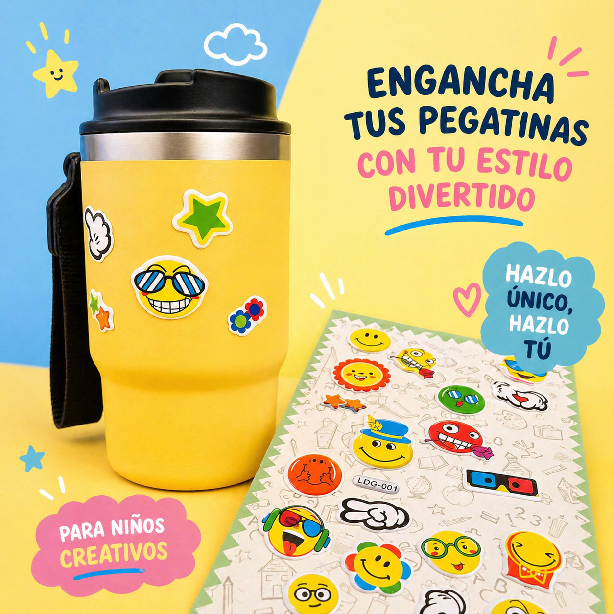 Pegatinas para Termos Infantiles | Stickers Kids ECOROOTS