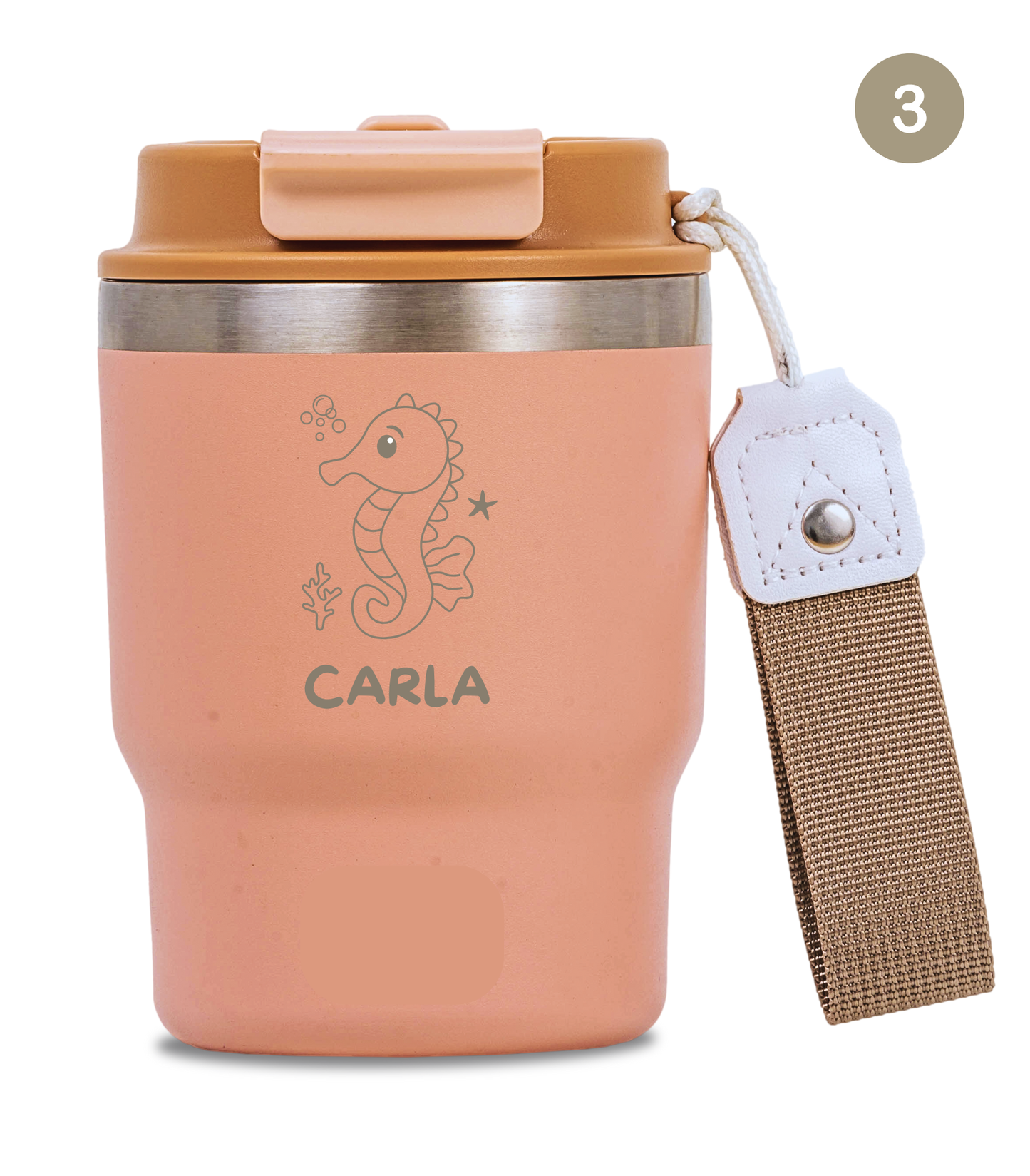Termo Infantil 360 ml Personalizable | Rosa Quartz | Grabado Láser | ECOROOTS Kids
