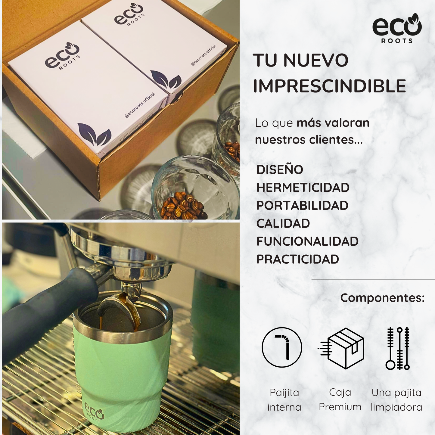 ECOROOTS Evergreen I Taza Térmica 360 º I Vaso térmico (Verde Fresh) 🛒 (PRÓXIMAMENTE)