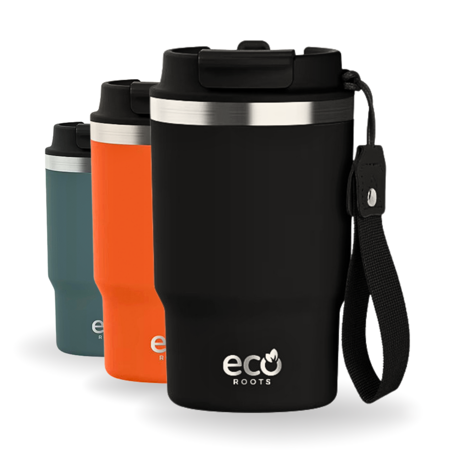 ECOROOTS Thunder I Termo 470 ml I Vaso térmico (Negro Antracita)