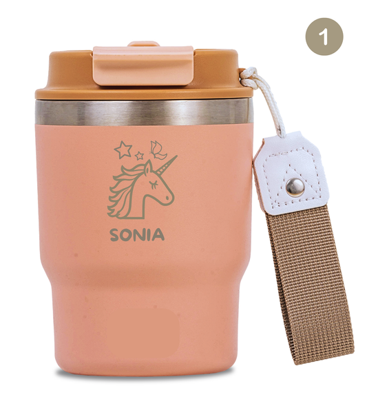 Termo Infantil 360 ml Personalizable | Rosa Quartz | Grabado Láser | ECOROOTS Kids