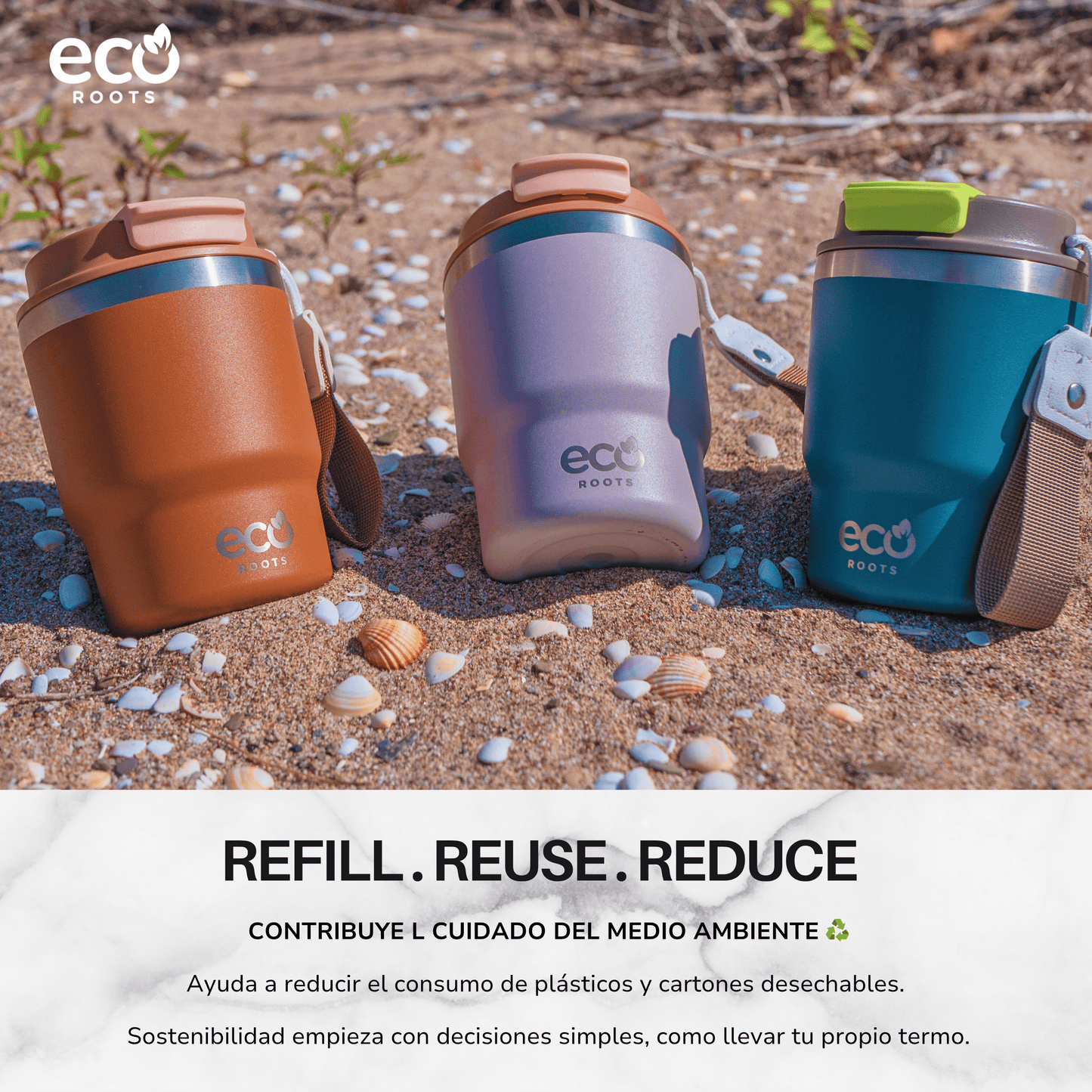 ECOROOTS Evergreen I Termo 360 º I Vaso térmico (Lila Lavanda)
