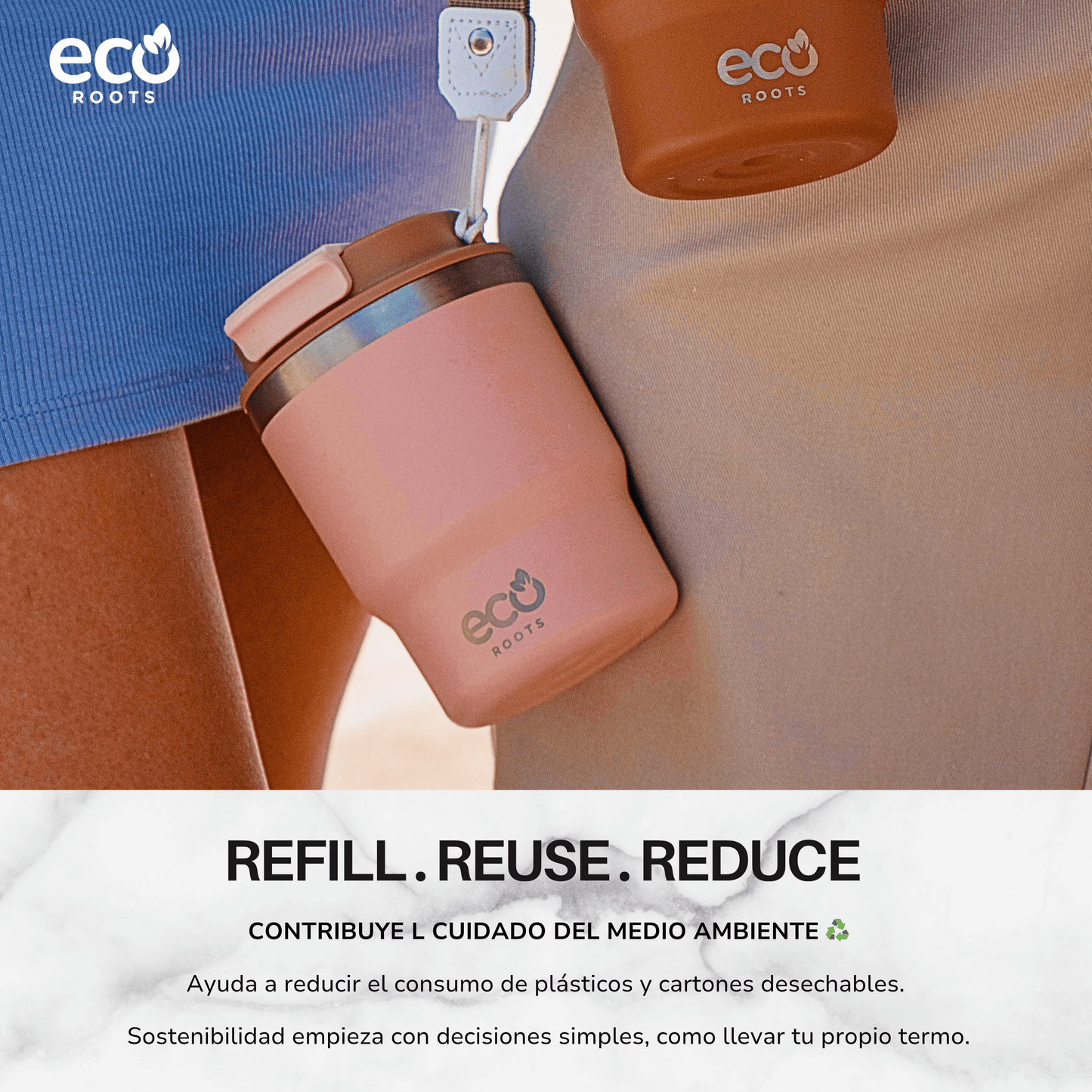 ECOROOTS Evergreen I Termo 360 º I Vaso térmico (Rosa Quartz)