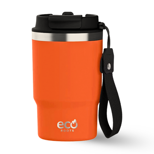 ECOROOTS Thunder I Termo 470 ml I Vaso térmico (Naranja Mars)