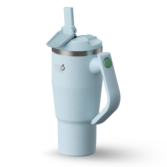 ECOROOTS Rocket I Botella Térmica I Termo 940 ml I Asa Giratoria 180º (Azul Aqua)