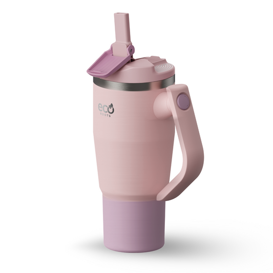 ECOROOTS Rocket I Botella Térmica I Termo 940 ml I Asa móvil (Rosa Blush)