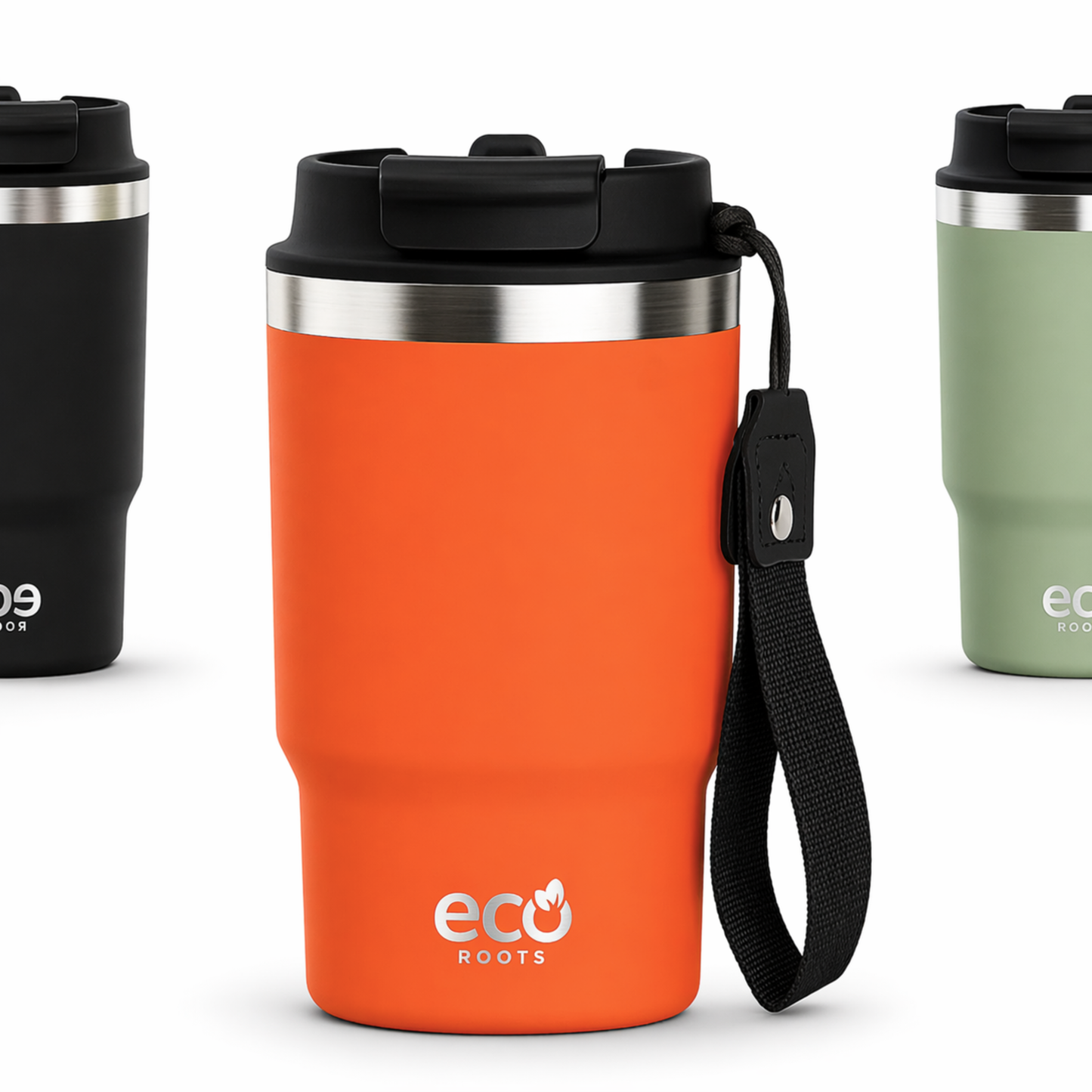 ECOROOTS Thunder I Termo 470 ml I Vaso térmico (Naranja Mars)