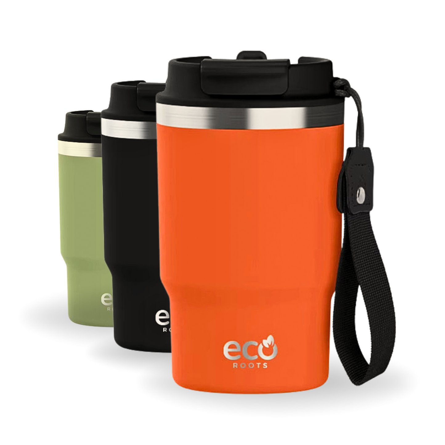 ECOROOTS Thunder I Termo 470 ml I Vaso térmico (Naranja Mars)