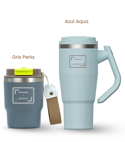 PACK COMBI (360 ml + 940 ml) Personalizado | Termo y Botella Térmica ECOROOTS