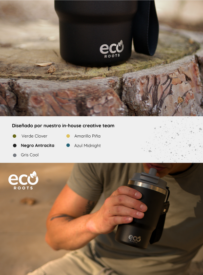 ECOROOTS I Thunder Outdoor I Termo I Vaso térmico I Negro Antracita I 470 ml  🛒 (PRÓXIMAMENTE)