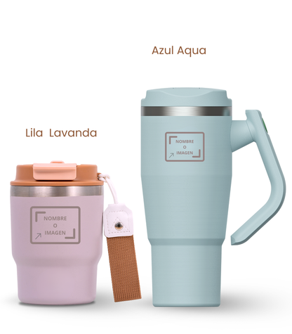 PACK COMBI (360 ml + 940 ml) Personalizado | Termo y Botella Térmica ECOROOTS