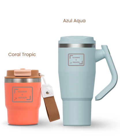 PACK COMBI (360 ml + 940 ml) Personalizado | Termo y Botella Térmica ECOROOTS