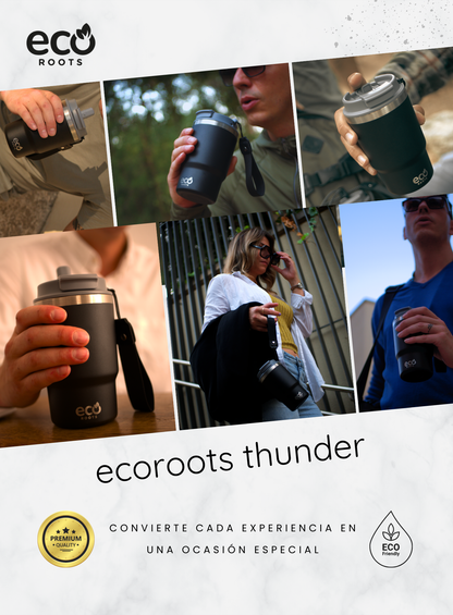 ECOROOTS I Thunder Outdoor I Termo I Vaso térmico I Negro Antracita I 470 ml  🛒 (PRÓXIMAMENTE)