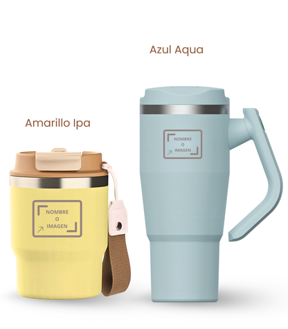 PACK COMBI (360 ml + 940 ml) Personalizado | Termo y Botella Térmica ECOROOTS