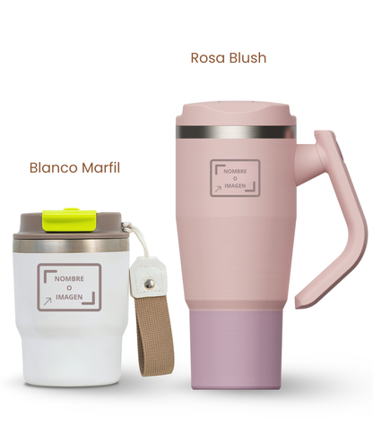 PACK COMBI (360 ml + 940 ml) Personalizado | Termo y Botella Térmica ECOROOTS