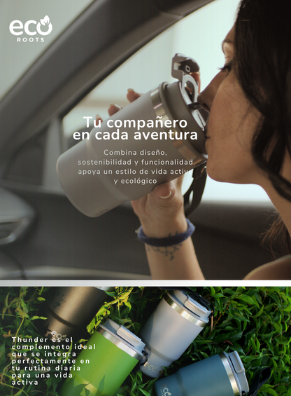 ECOROOTS I Thunder Outdoor I Termo I Vaso térmico I Gris Cool I 470 ml 🛒 (PRÓXIMAMENTE)
