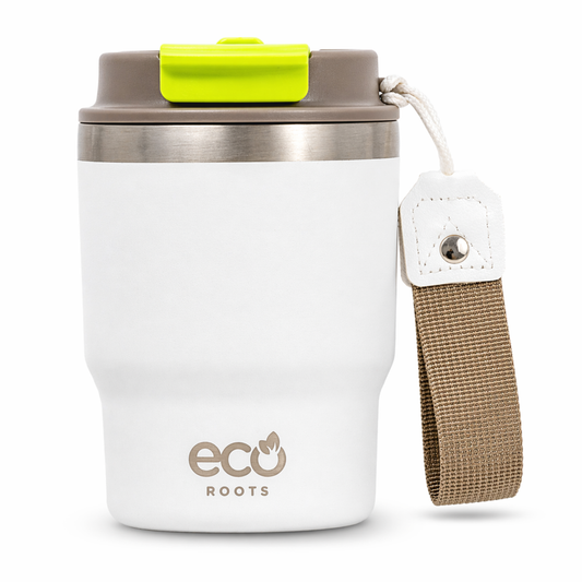 ECOROOTS Evergreen I Termo y vaso térmico 360 ml (Blanco Marfil)