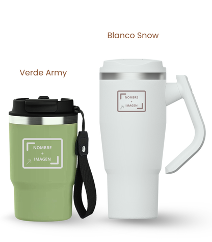 PACK COMBI (470 ml + 940 ml) Personalizado | Termo y Botella Térmica ECOROOTS