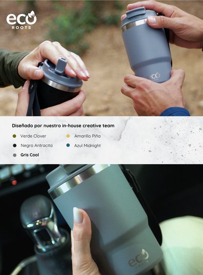 ECOROOTS I Thunder Outdoor I Termo I Vaso térmico I Gris Cool I 470 ml 🛒 (PRÓXIMAMENTE)