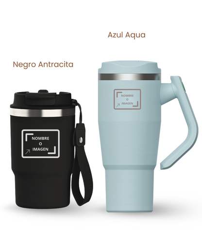 PACK COMBI (470 ml + 940 ml) Personalizado | Termo y Botella Térmica ECOROOTS