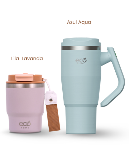 PACK COMBI (360 ml + 940 ml) Personalizado | Termo y Botella Térmica ECOROOTS