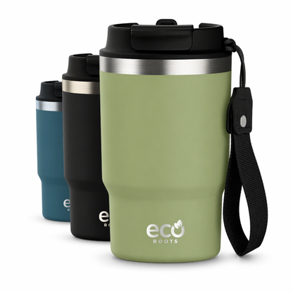 ECOROOTS Thunder I Termo y vaso térmico 470 ml (Verde Army)