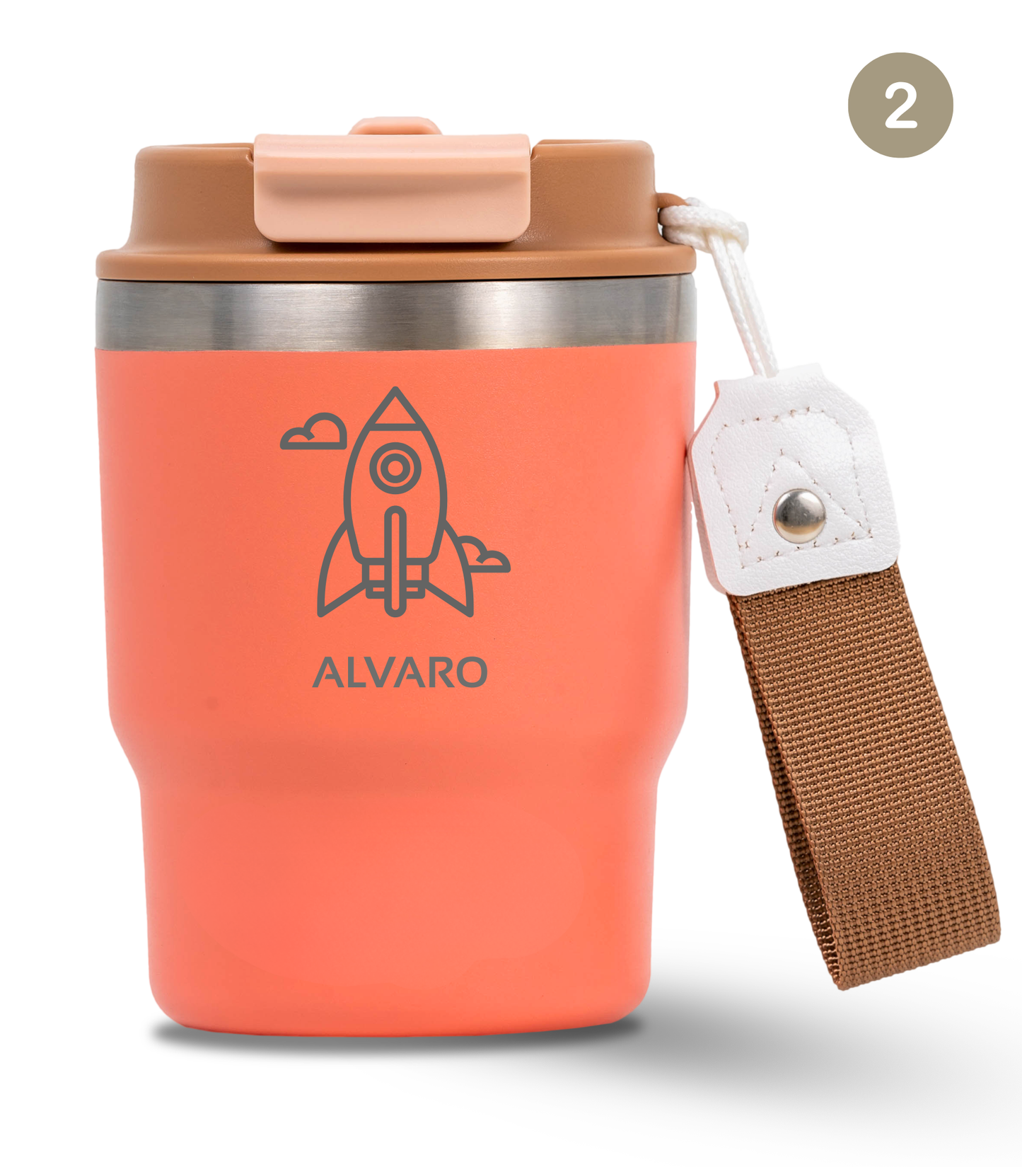 Termo Infantil 360 ml Personalizable | Coral Tropic | Grabado Láser | ECOROOTS Kids