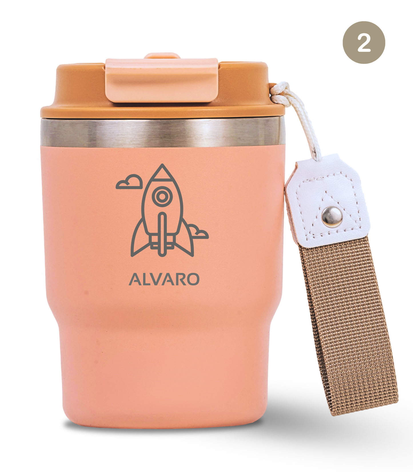 Termo Infantil 360 ml Personalizable | Rosa Quartz | Grabado Láser | ECOROOTS Kids