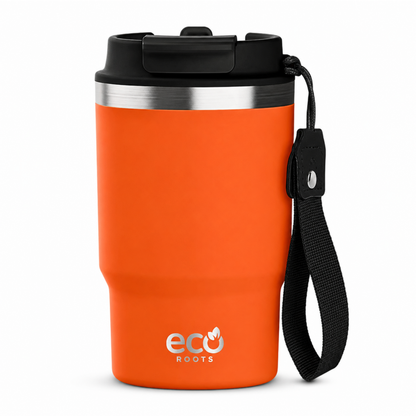 ECOROOTS Thunder I Termo 470 ml I Vaso térmico (Naranja Mars)