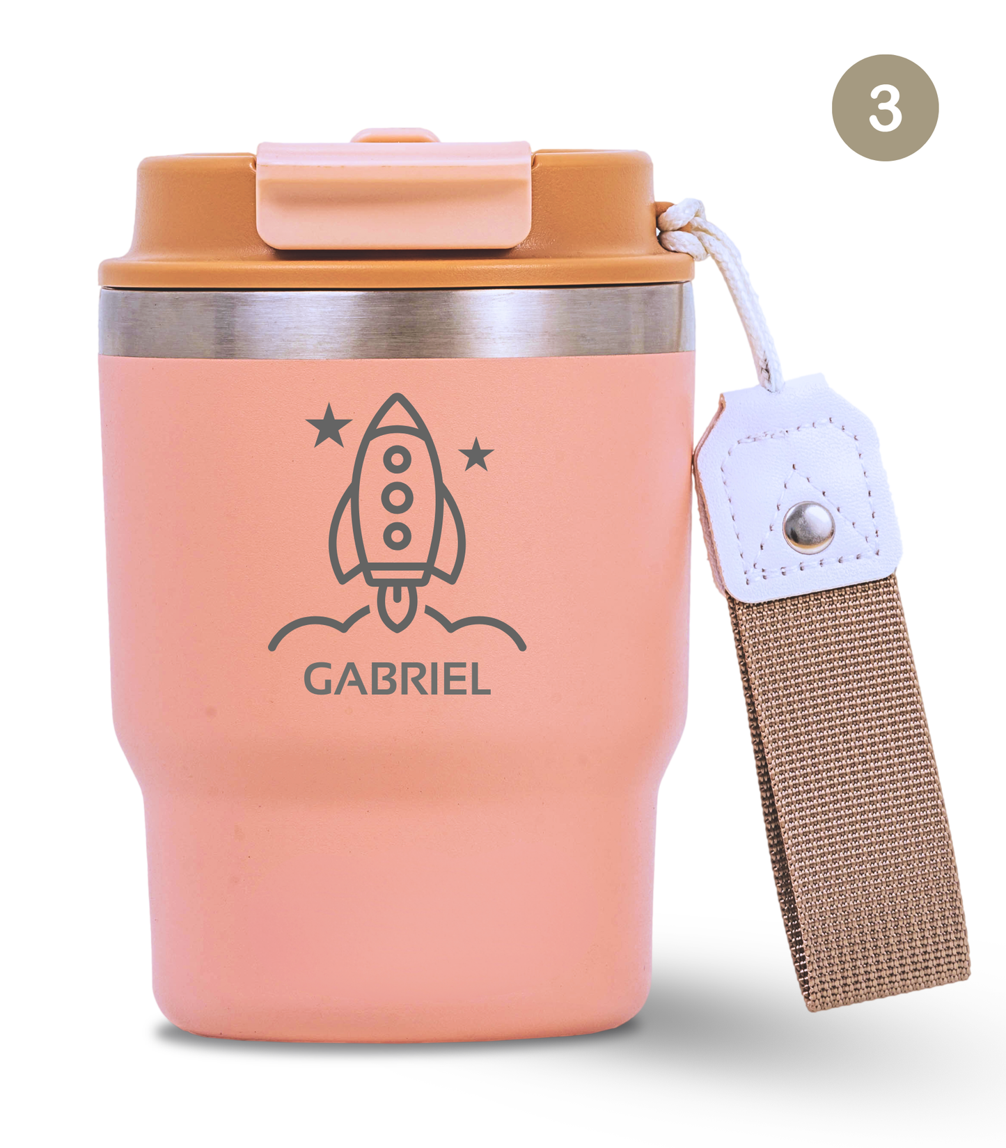 Termo Infantil 360 ml Personalizable | Rosa Quartz | Grabado Láser | ECOROOTS Kids