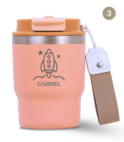 Termo Infantil 360 ml Personalizable | Rosa Quartz | Grabado Láser | ECOROOTS Kids