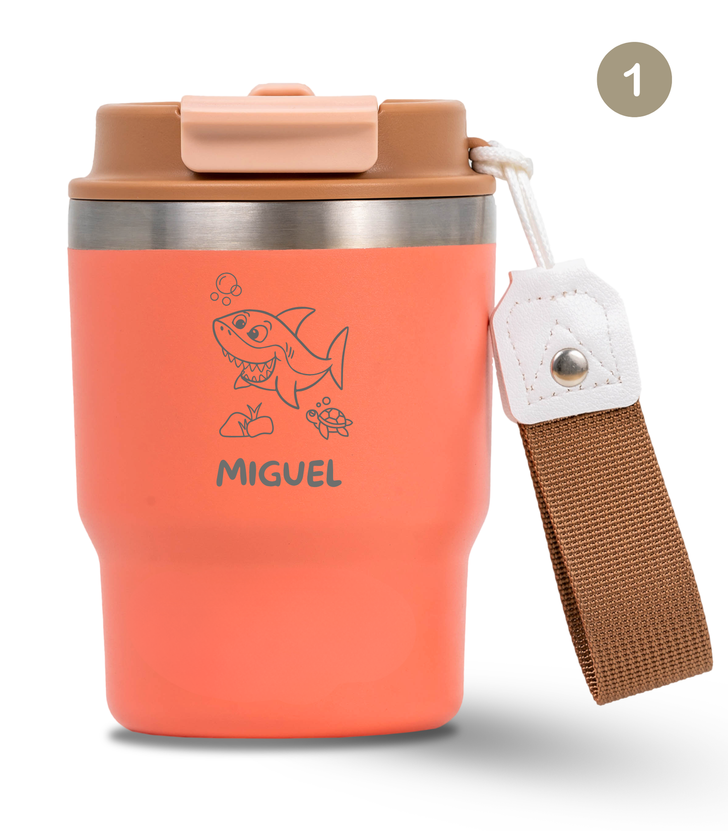 Termo Infantil 360 ml Personalizable | Coral Tropic | Grabado Láser | ECOROOTS Kids