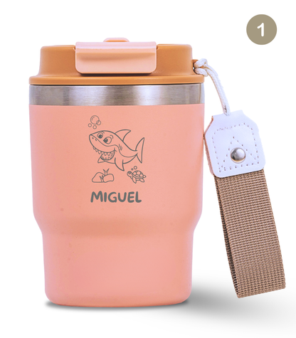 Termo Infantil 360 ml Personalizable | Rosa Quartz | Grabado Láser | ECOROOTS Kids