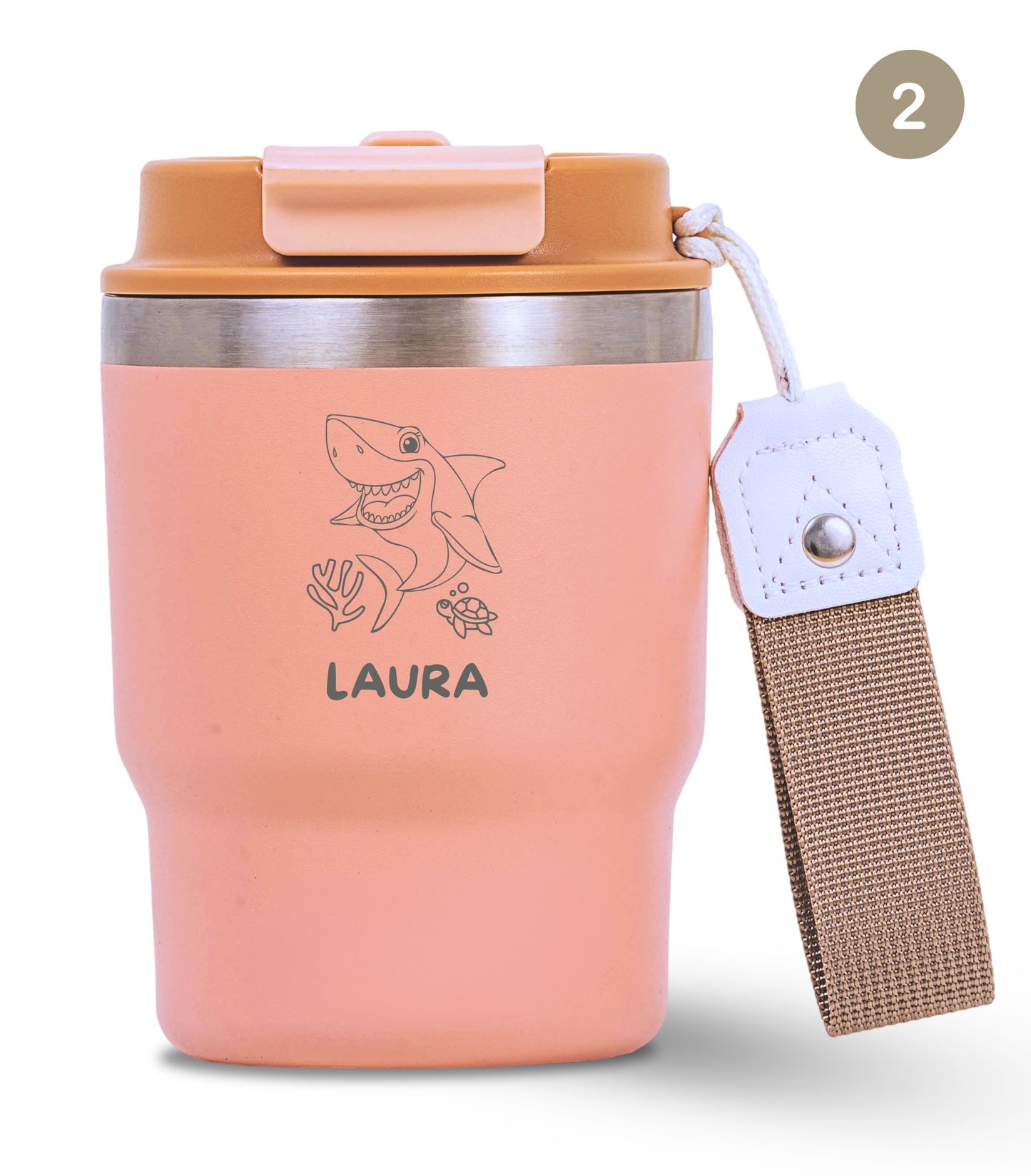 Termo Infantil 360 ml Personalizable | Rosa Quartz | Grabado Láser | ECOROOTS Kids