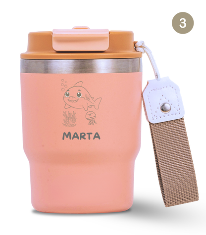 Termo Infantil 360 ml Personalizable | Rosa Quartz | Grabado Láser | ECOROOTS Kids