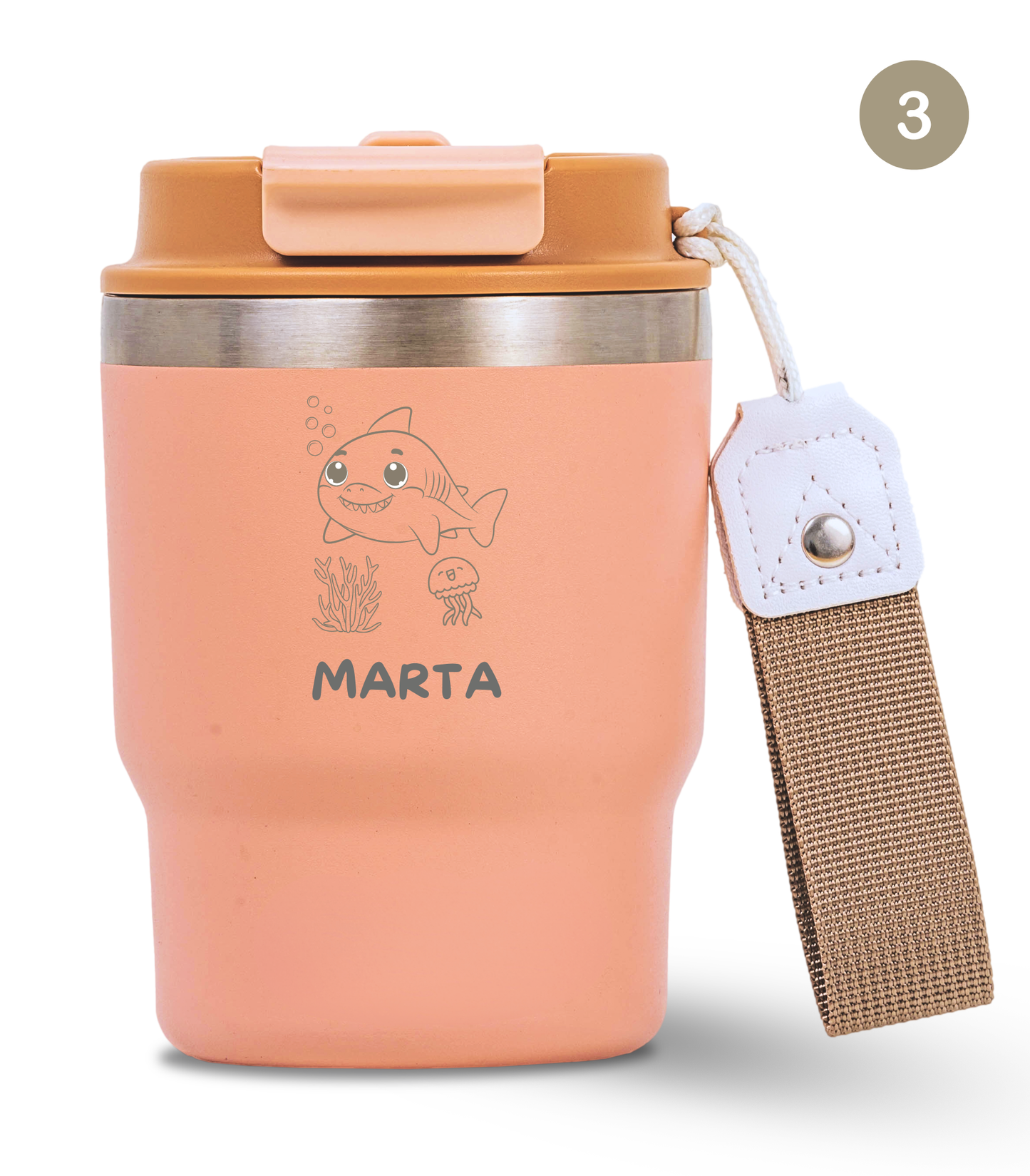Termo Infantil 360 ml Personalizable | Rosa Quartz | Grabado Láser | ECOROOTS Kids