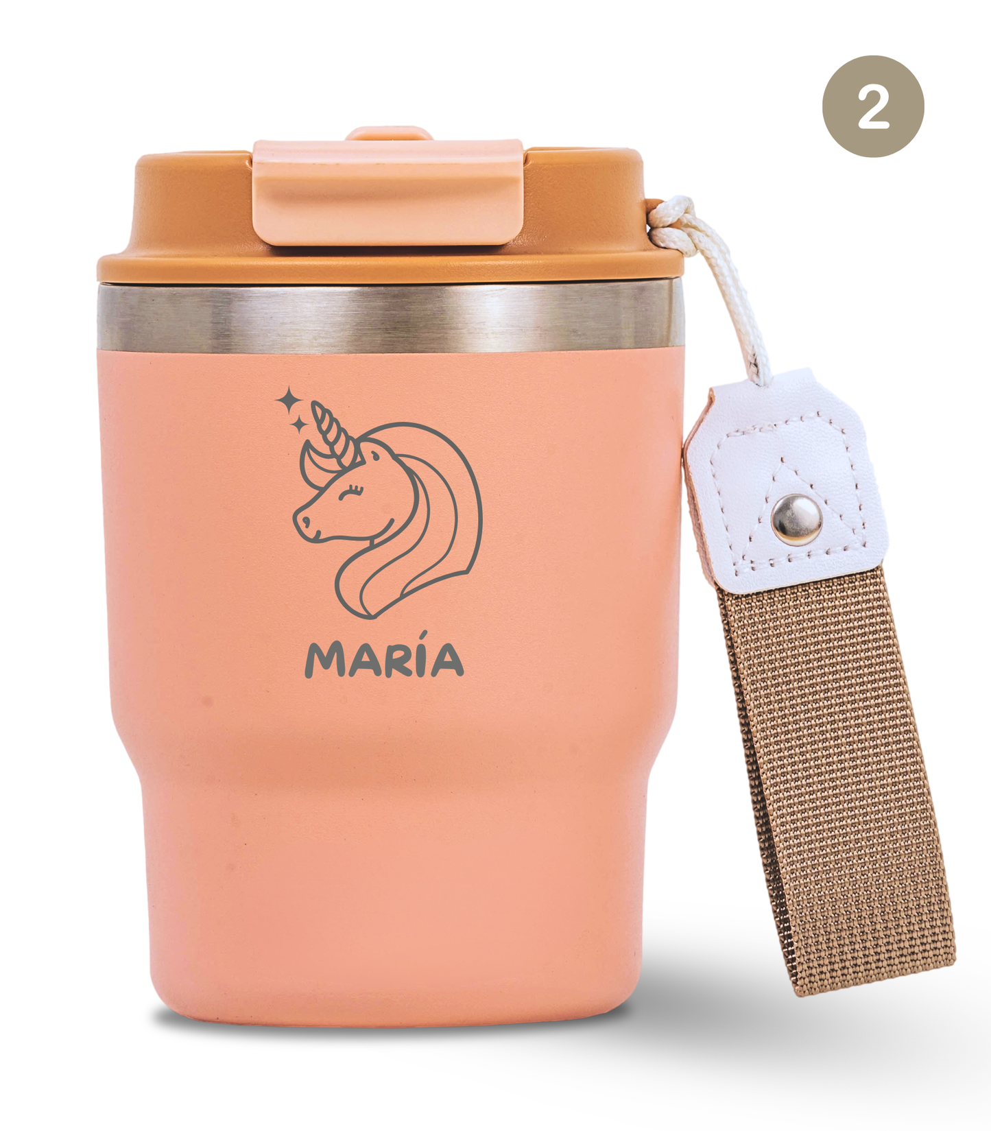 Termo Infantil 360 ml Personalizable | Rosa Quartz | Grabado Láser | ECOROOTS Kids