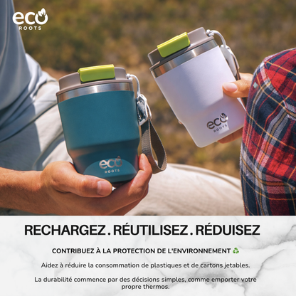 ECOROOTS Evergreen I Termo y vaso térmico 470 ml (Azul Bondi)