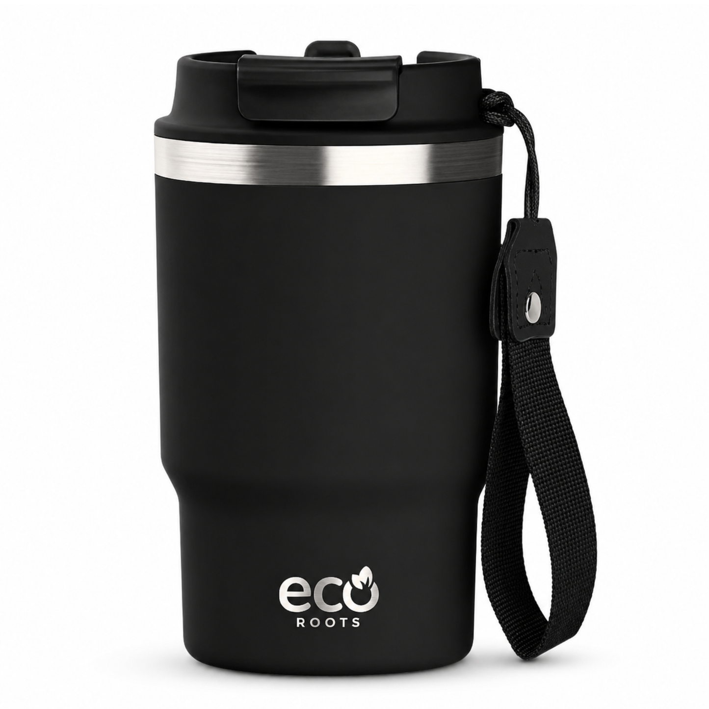 ECOROOTS Thunder I Termo y vaso térmico 470 ml (Negro Antracita)