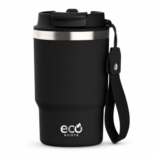 ECOROOTS Thunder I Termo y vaso térmico 470 ml (Negro Antracita)