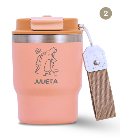 Termo Infantil 360 ml Personalizable | Rosa Quartz | Grabado Láser | ECOROOTS Kids