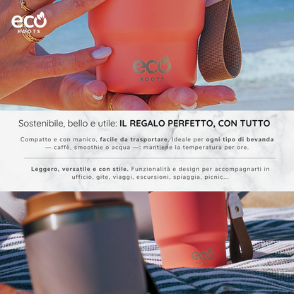 ECOROOTS Evergreen I Termo y vaso térmico 360 ml (Coral Tropic)